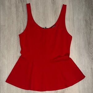 Express Red Peplum Tank Top